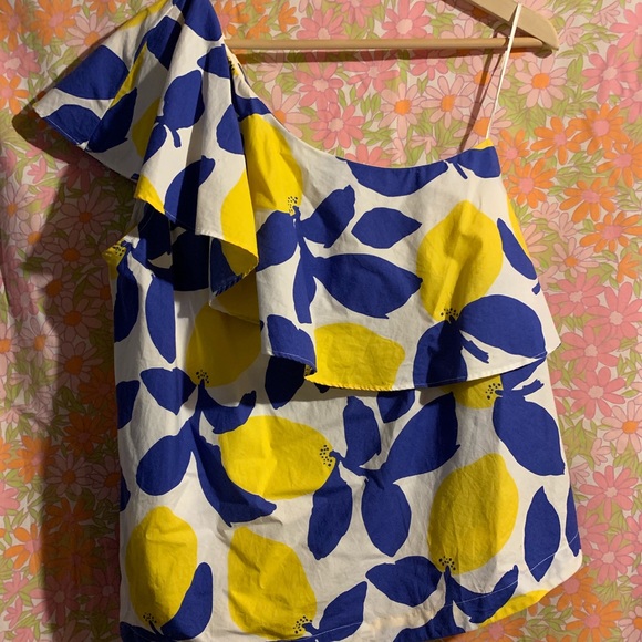 LOFT Tops - AnnTaylor Loft Lemon Ruffle Top